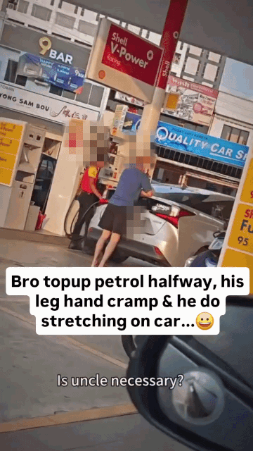 car driver shakes vehicle petrol