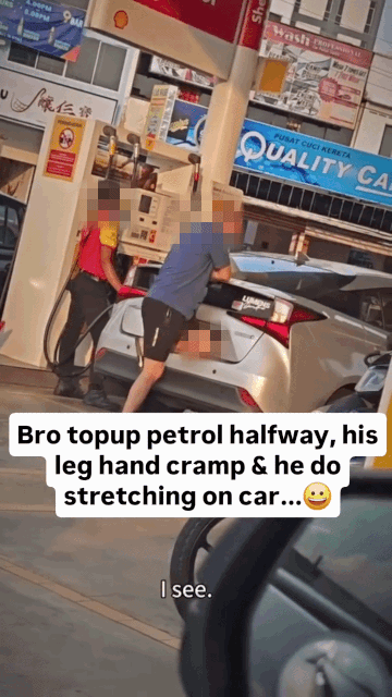 car driver shakes vehicle petrol