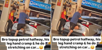 car driver shakes vehicle petrol
