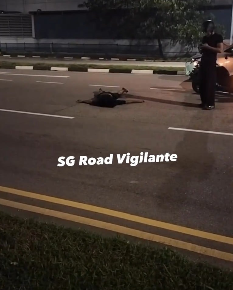 man down road