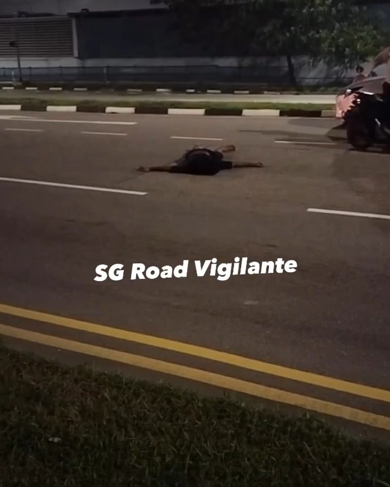 man down road