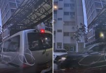 van rear-ends car tampines