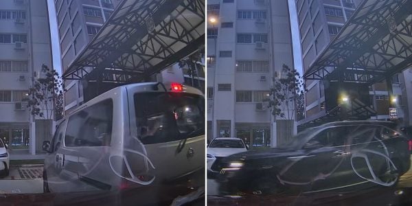 van rear-ends car tampines