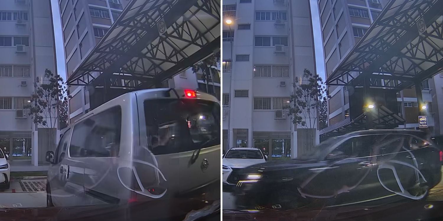 van rear-ends car tampines