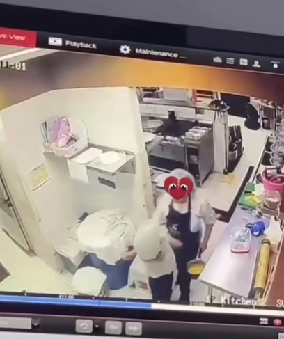chef slapping intern