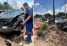 driver crashes sneezing
