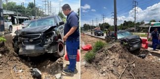 driver crashes sneezing