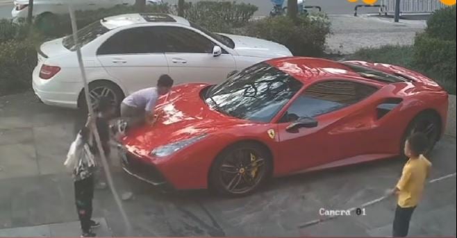 ferrari damaged children slide (3)