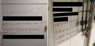 loanshark-related graffiti corridor