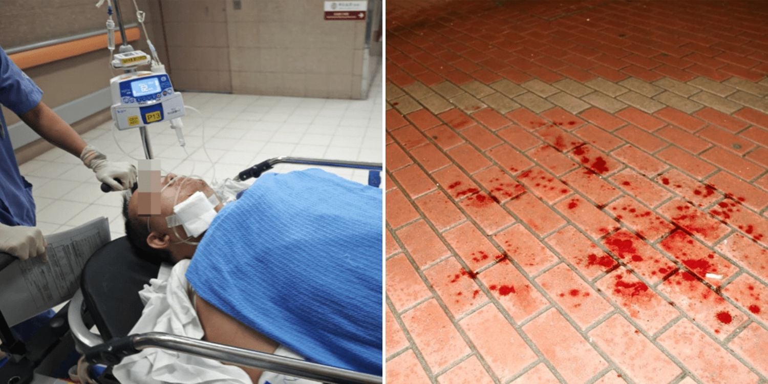 man stabbed neck