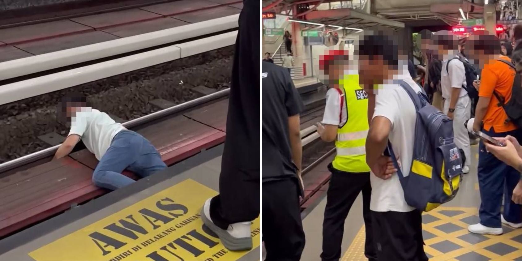 passenger falls train tracks