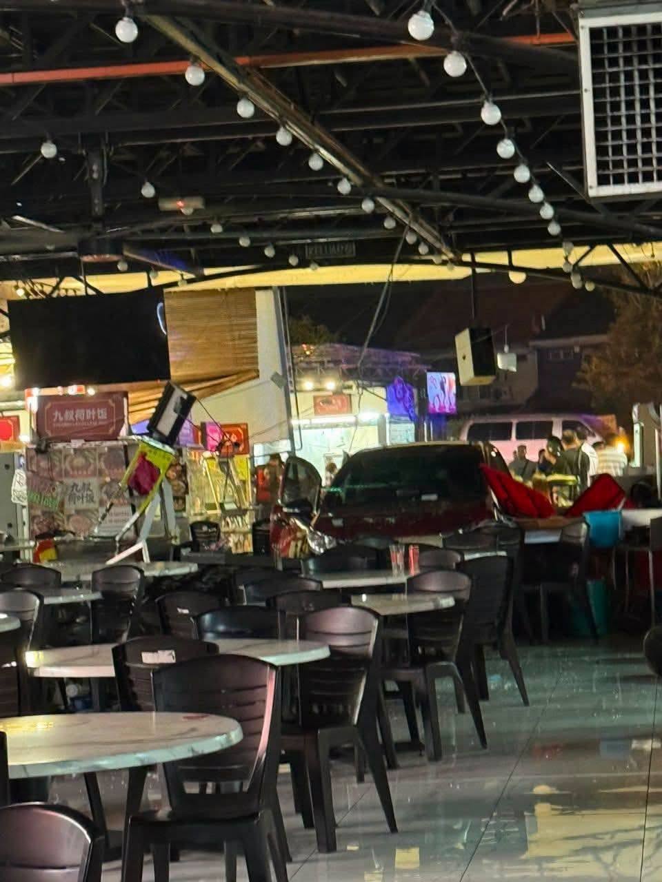 car crashes food court (2)