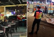 car crashes food court