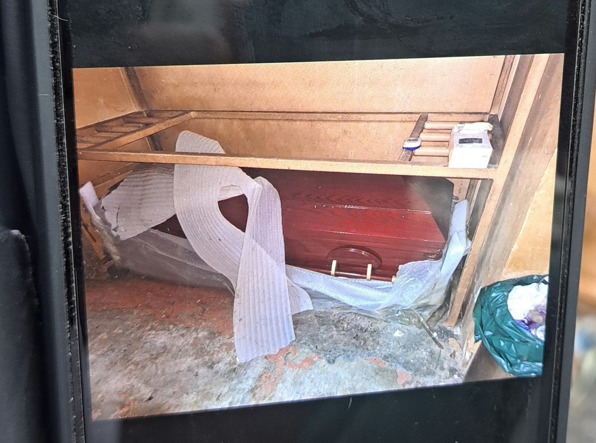 coffin stolen