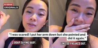 daughter pointing