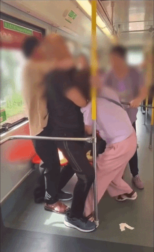 elderly couples brawl hong kong (2)