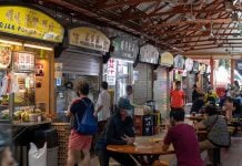 foreigners singapore food court