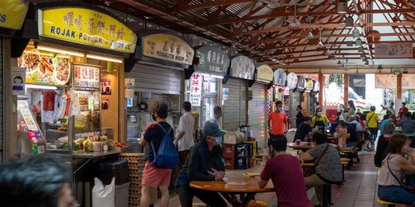 foreigners singapore food court