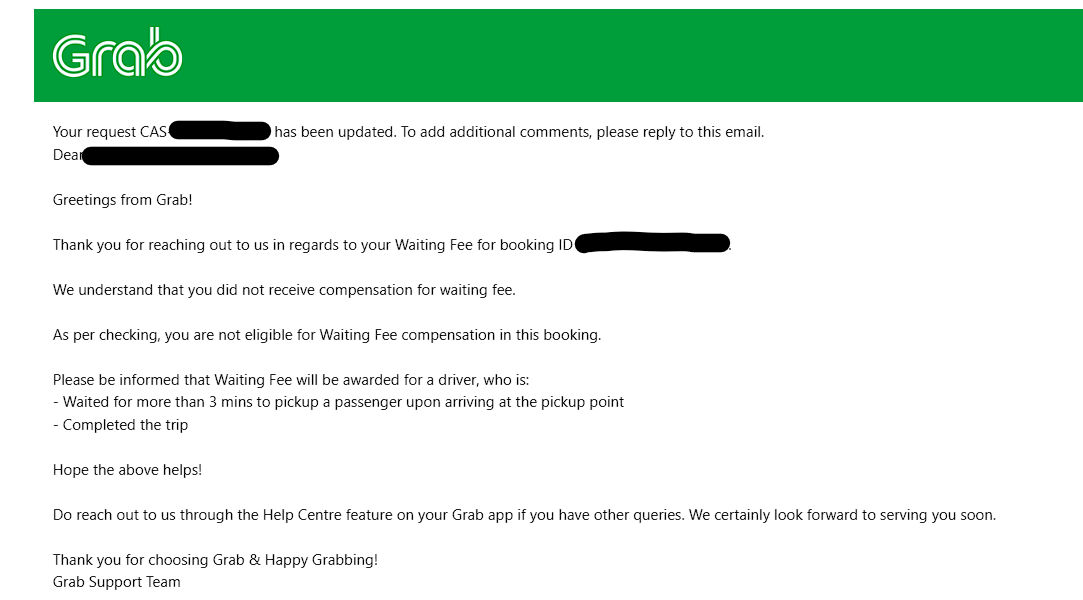 grab waiting fees