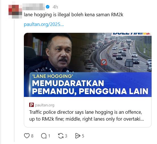 hogging lane