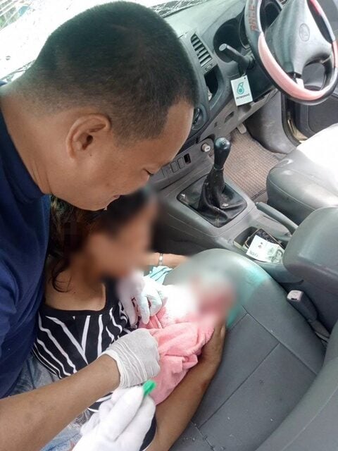 woman birth pickup