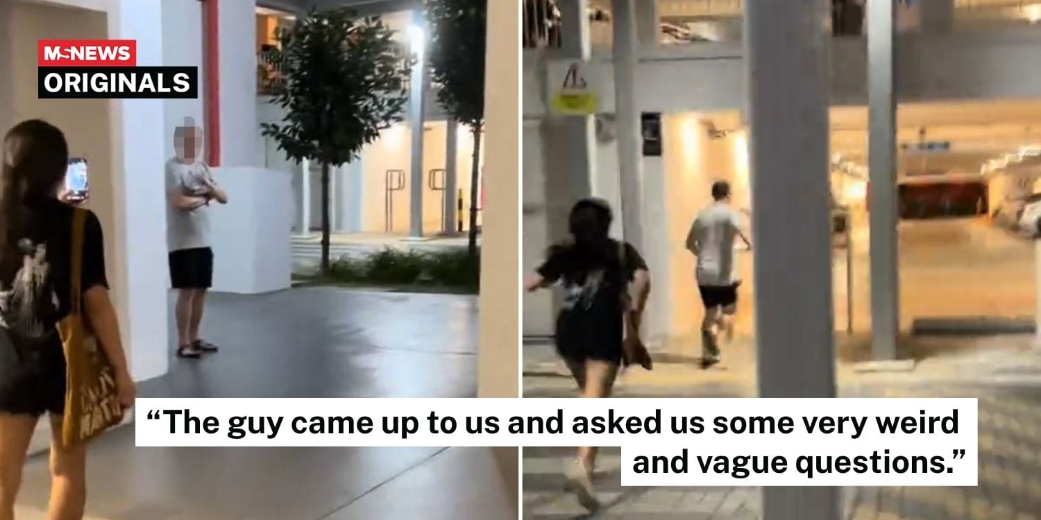 man follows women