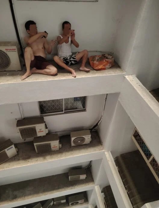 man stuck ledge
