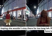 woman leans