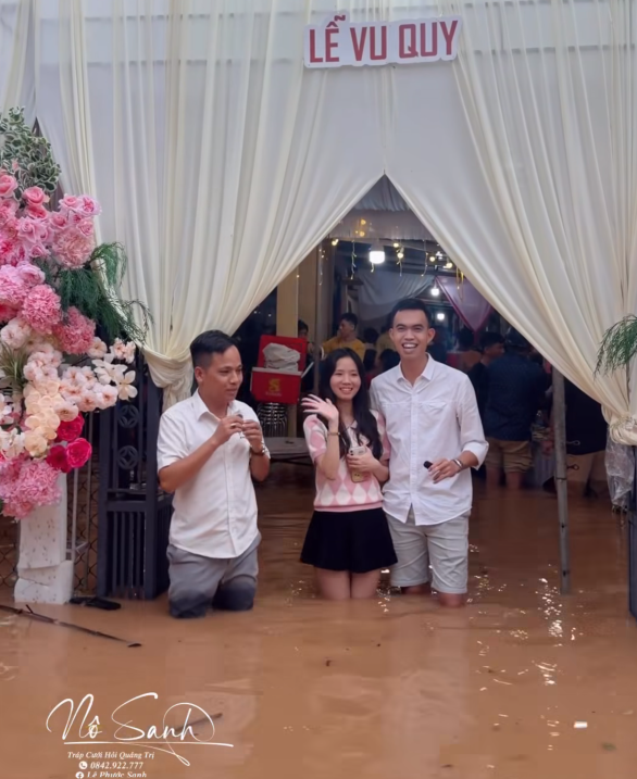 wedding floodwaters guests