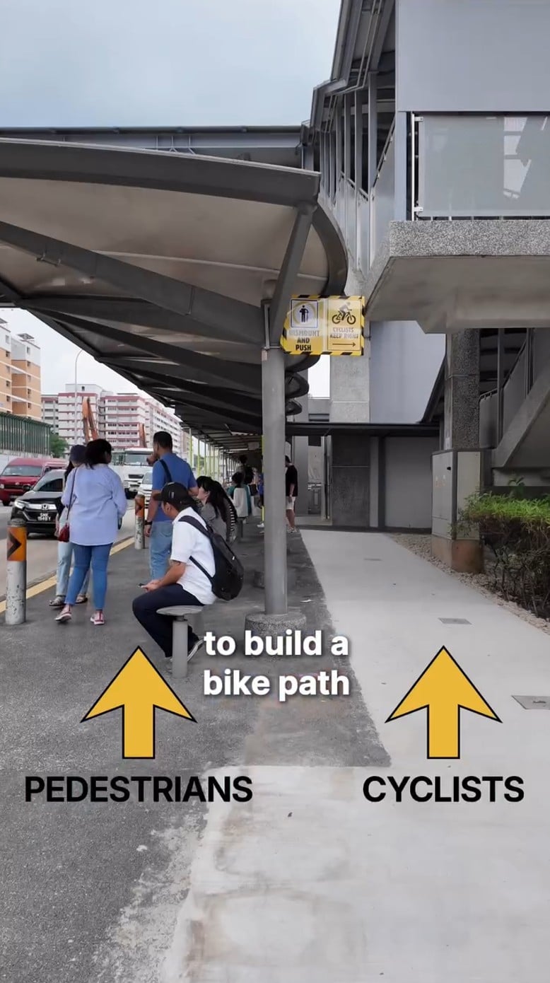 bicycle path bus stop