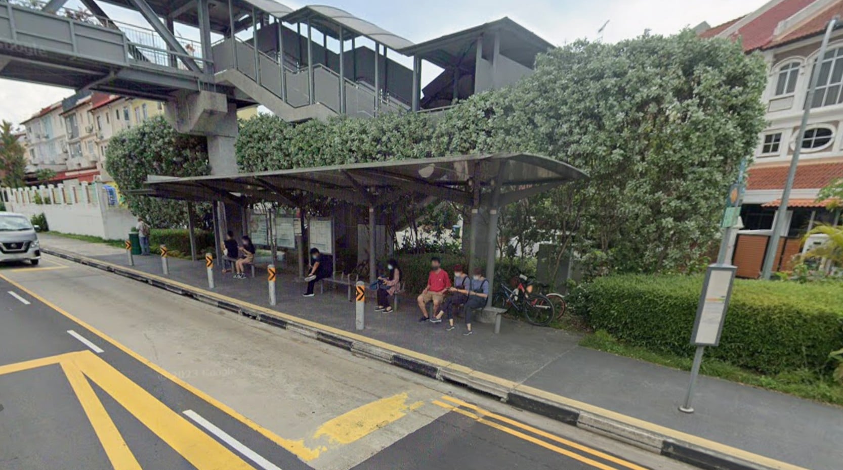 bicycle path bus stop
