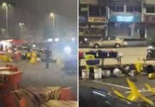 singapore-registered car rammed