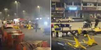 singapore-registered car rammed