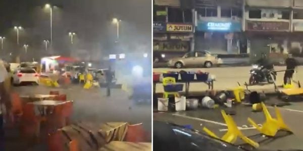 singapore-registered car rammed