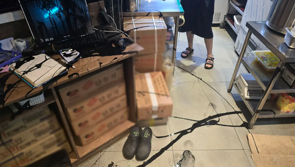 korea restaurant vandalised