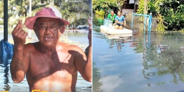 flood thailand beautiful wife