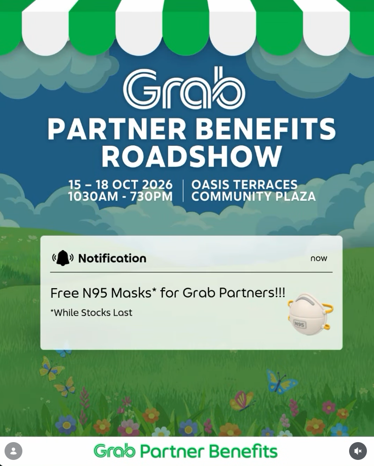 grabfood rider n95 masks