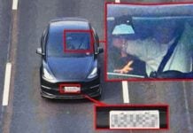 tesla driver fine
