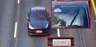 tesla driver fine