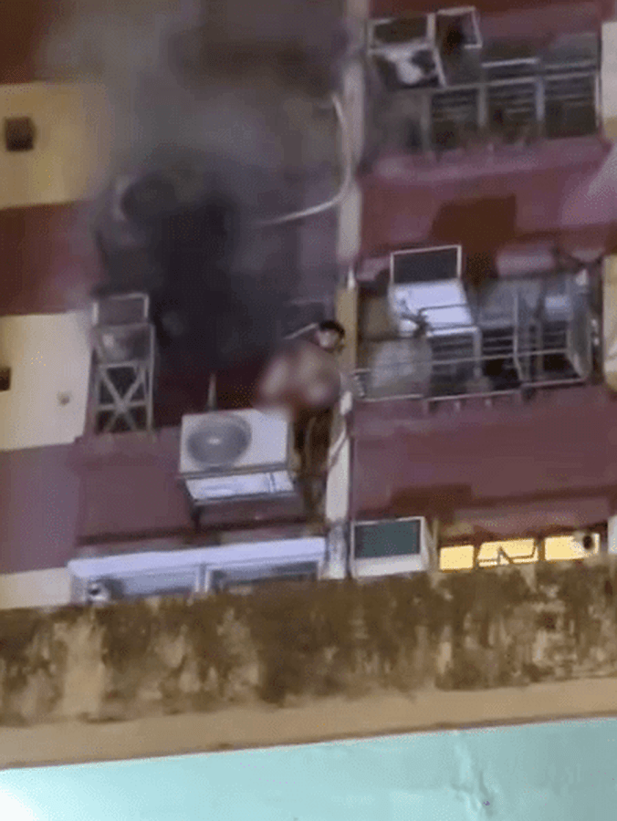 boy air-conditioning fire